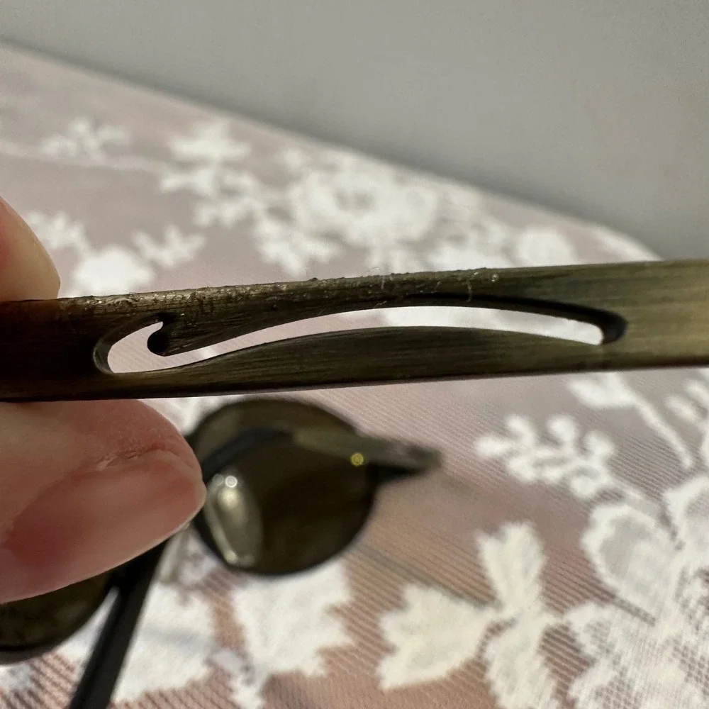 Arnette Sunglasses Unisex OS Bronze Good Vintage Oval Metal Wrap Cutout 90s Y2K